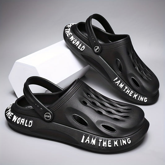 Men's Alphabet Detail Lightweight Comfy Clogs Non Slip Garden Shoes