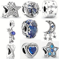 Rhinestone Decor Silver Space Astronaut Bead for DIY Jewelry