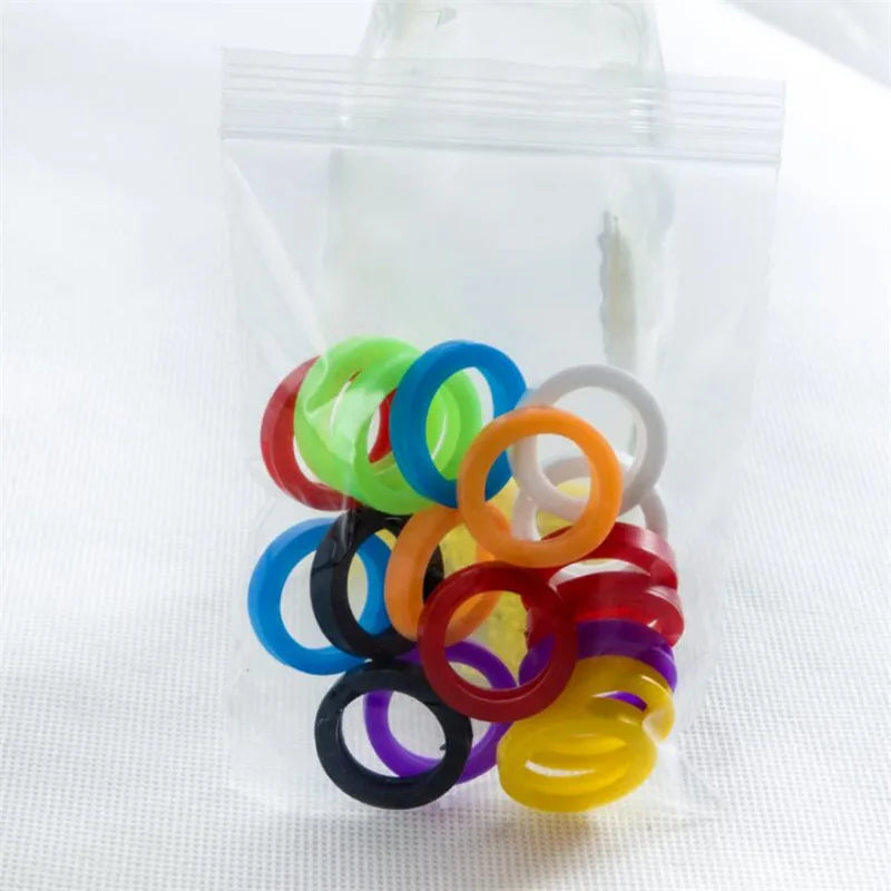 8Pcs Assorted Silicone Key Cap Covers Key Holder Elastic Keyring Ring