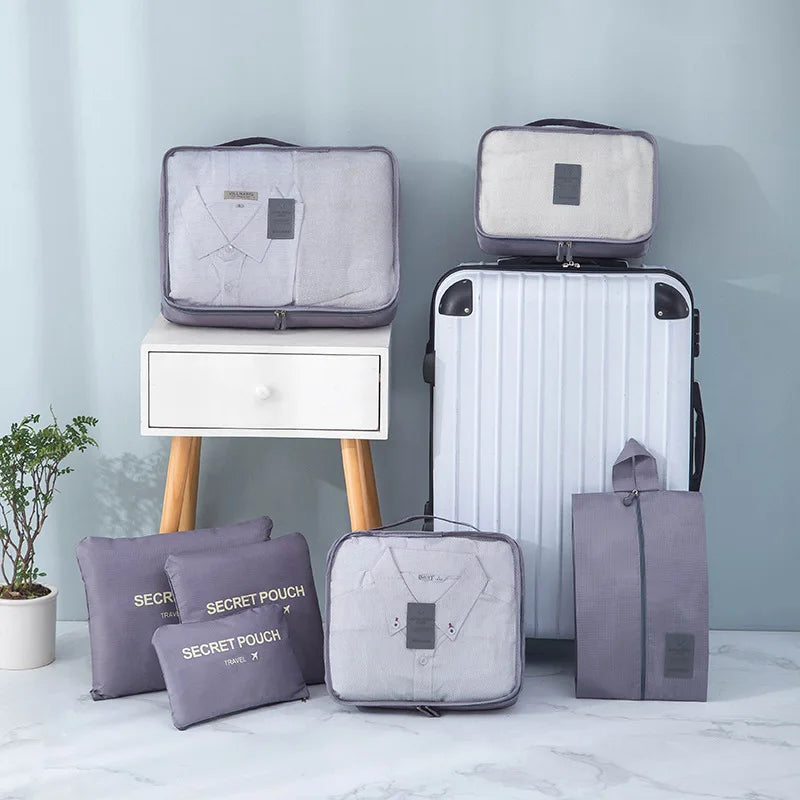 8PC Travel Bags Clothes Shoe Underwear Organizer Luggage Packing Cube