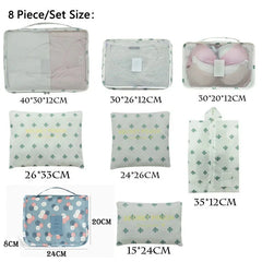 8PC Travel Bags Clothes Shoe Underwear Organizer Luggage Packing Cube