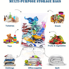 100pcs Clear Resealable Zip Lock Bags for Snacks Nuts Candy Food