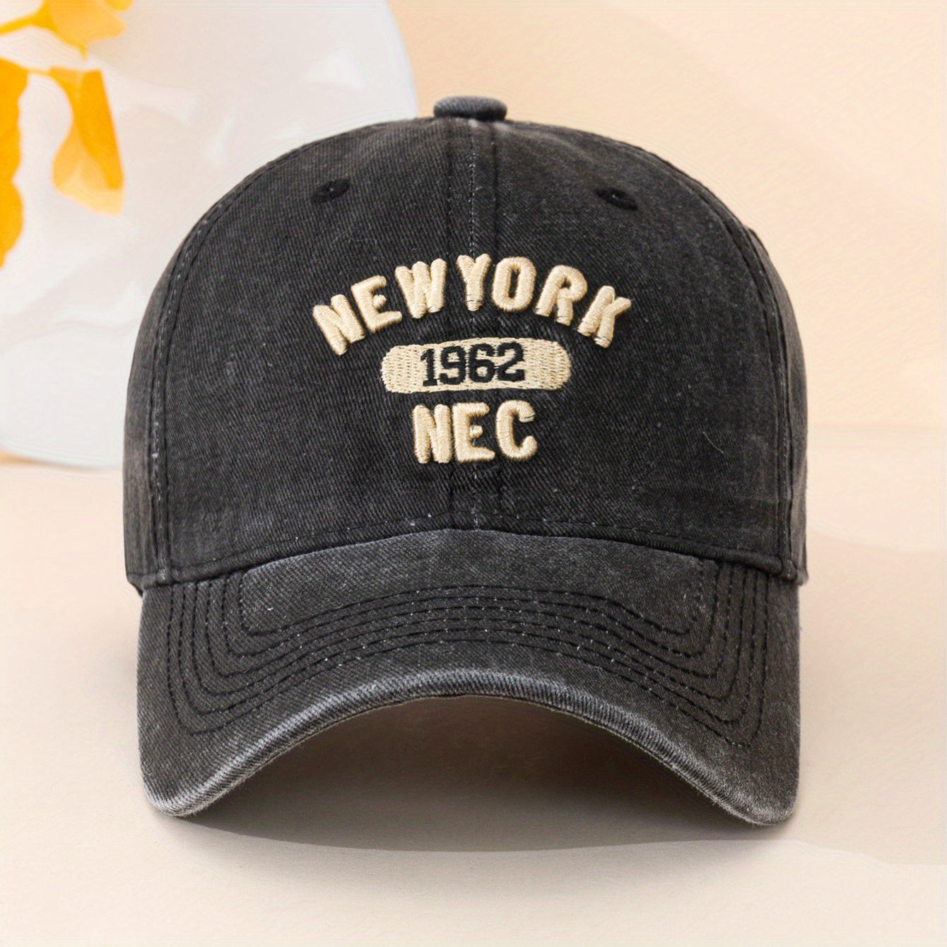 York 1962 Baseball Cap Vintage Embroidery Solid Sun Hat Unisex