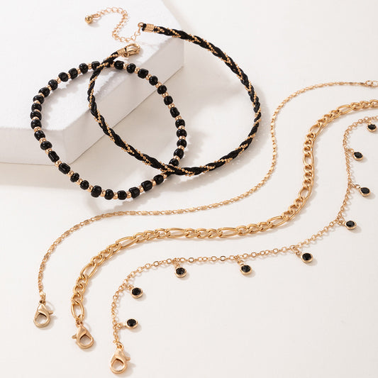 Bohemian Anklet Bracelet Set