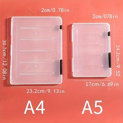 A4 A5 Plastic Transparent File Box Document Storage