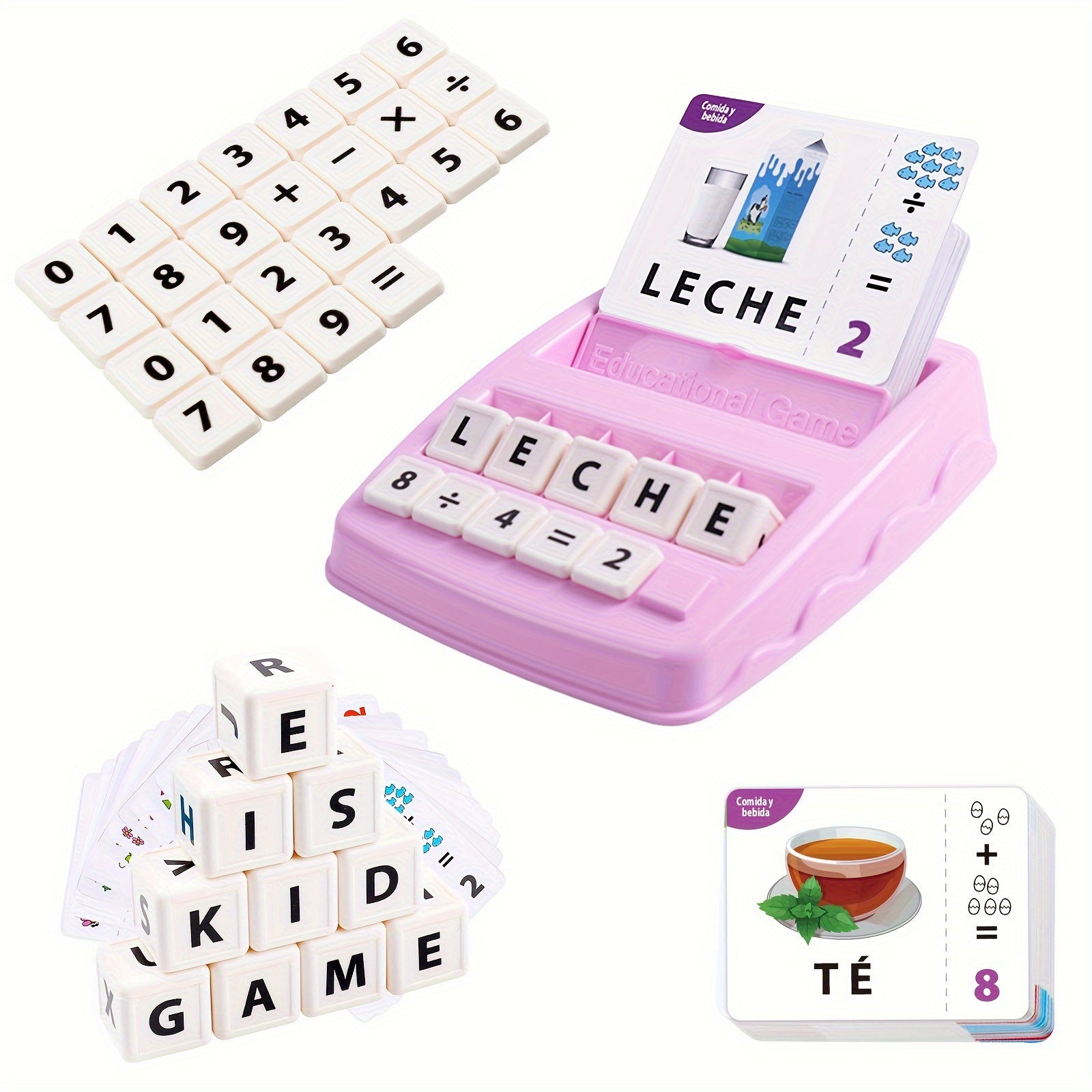 Spanish 2 in 1 Matching Letter & Math Toy for Kids