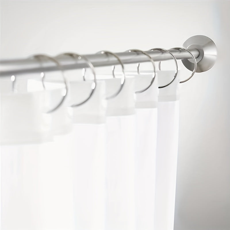 10pcs Shower Curtain Rings Silvery Hooks Bathroom Shower Rods