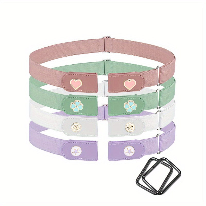 Stylish Rose Heart Crystal Decor Invisible Elastic No Show Belt