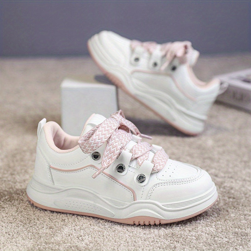 Boys Lace-up Platform Skate Shoes Breathable Anti-skid Sneakers