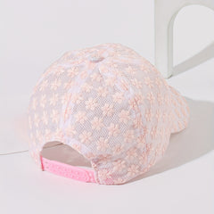 Floral Embroidered Baseball Cap Breathable Sun Hat for Women