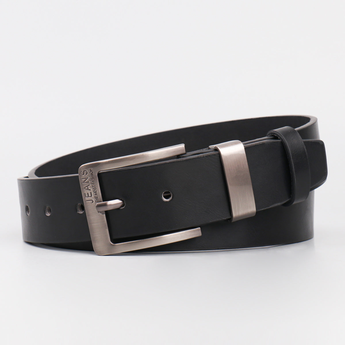 Men's Square Alloy Needle Buckle PU Belt