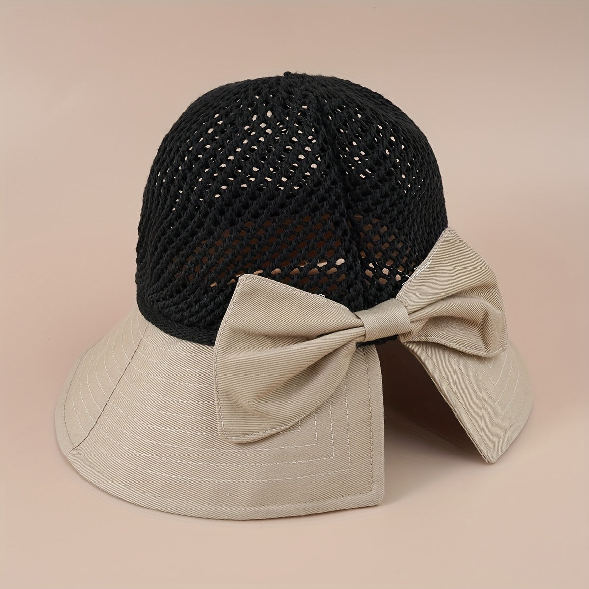 Bowknot Hollow Stitching Bucket Hat Sunscreen Beach Hat