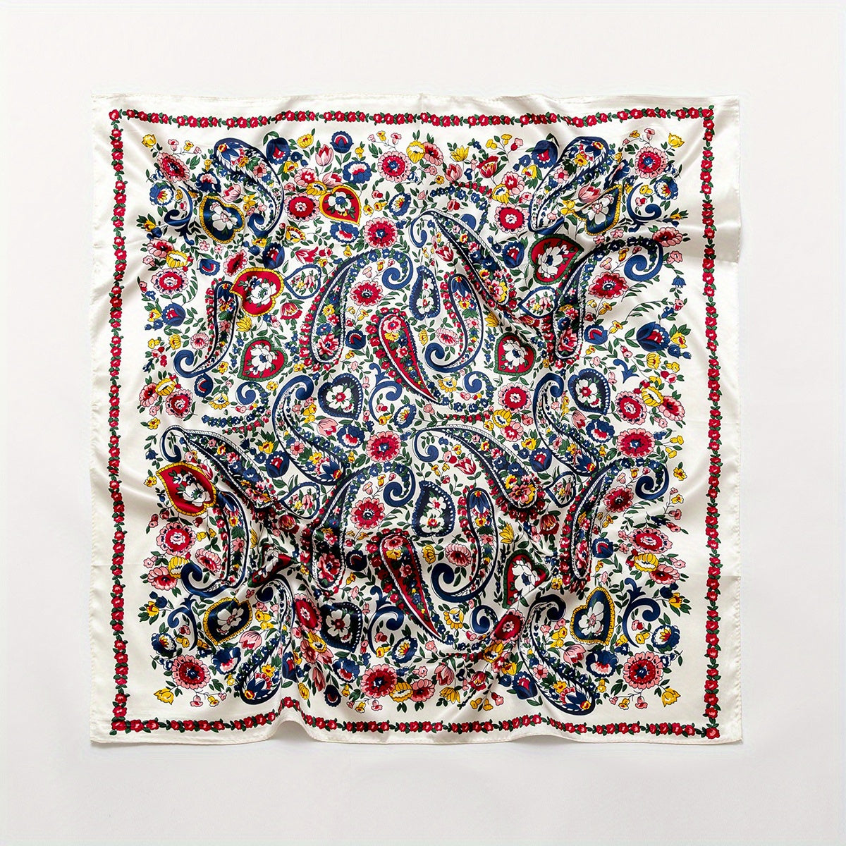 Colorful Paisley Print Bandana Silk Scarf Hair Accessories