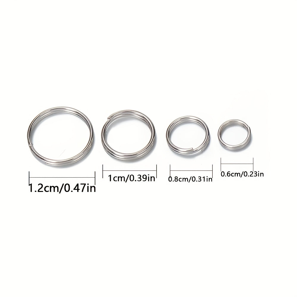 50pcs Metal Keyring Blank Circle DIY Keychain Jewelry Making 6 20mm