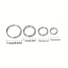 50pcs Metal Keyring Blank Circle DIY Keychain Jewelry Making 6 20mm