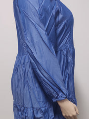  Boat Neck Lantern Sleeve Midi Dress Women's Plus