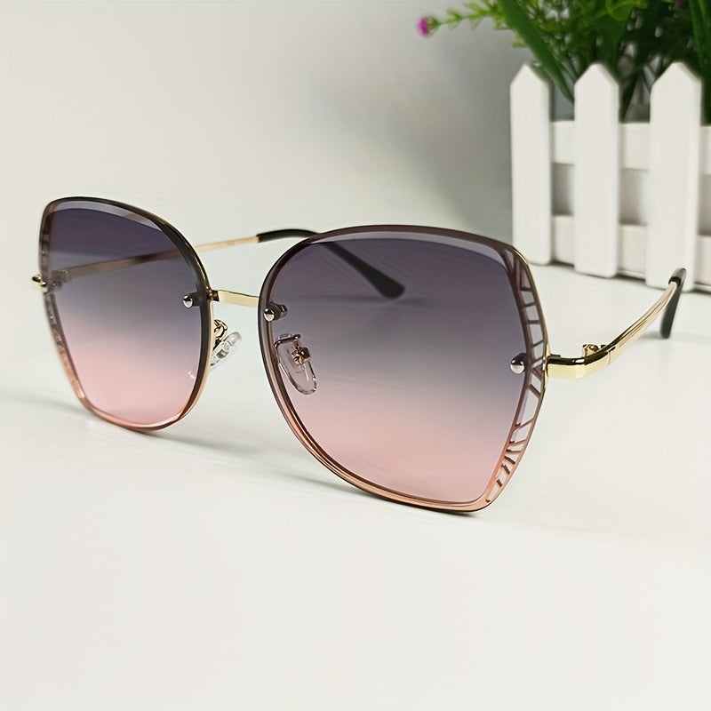 Men's Gradient Sunglasses Metal Frame Outdoor Travel Hiking Sunglasses