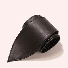 Solid Bowknot Wide Belt PU Leather Vintage Girdle Women Waistband