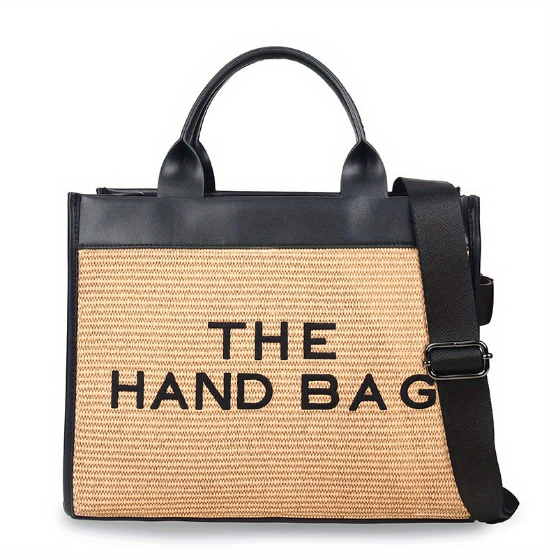 Straw Woven Beach Tote Large Shoulder Bag Casual Handbag