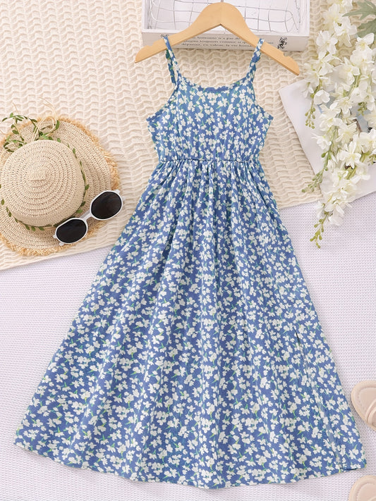 Girls Floral Cami Princess Dress Casual Party Beach Vacation