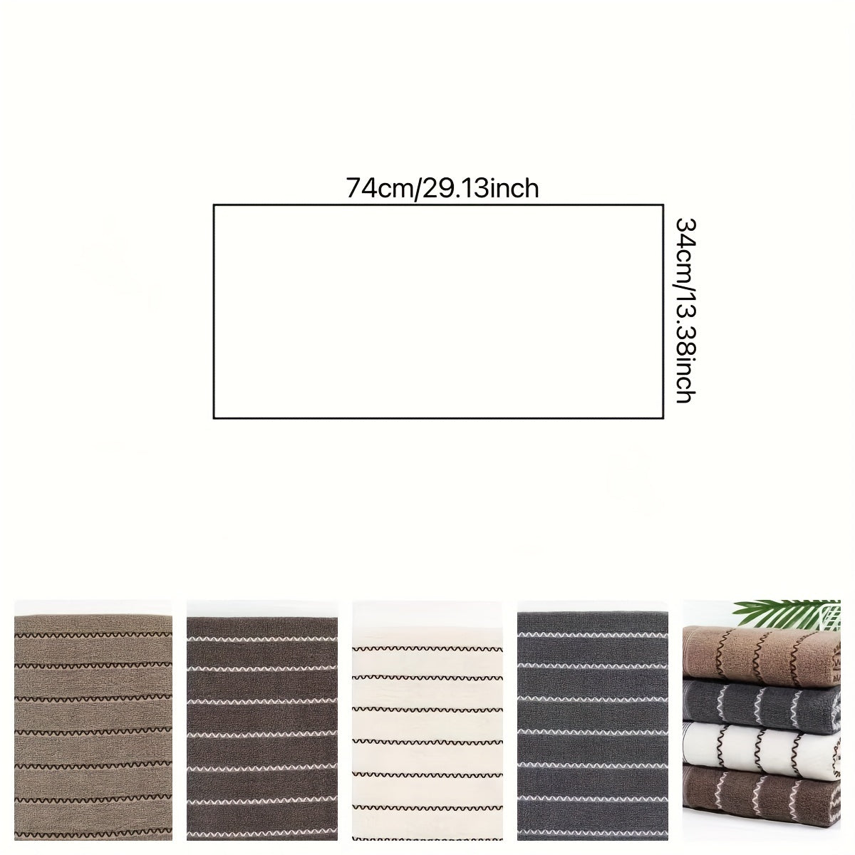 Wavy Striped Pattern Hand Towel Coral Fleece Soft Face Towel