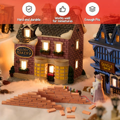 Realistic Brick Set with Red & Orange Blocks for Model Building