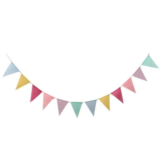 Vintage Colorful Burlap Linen Bunting Flags Triangle Flag Banner