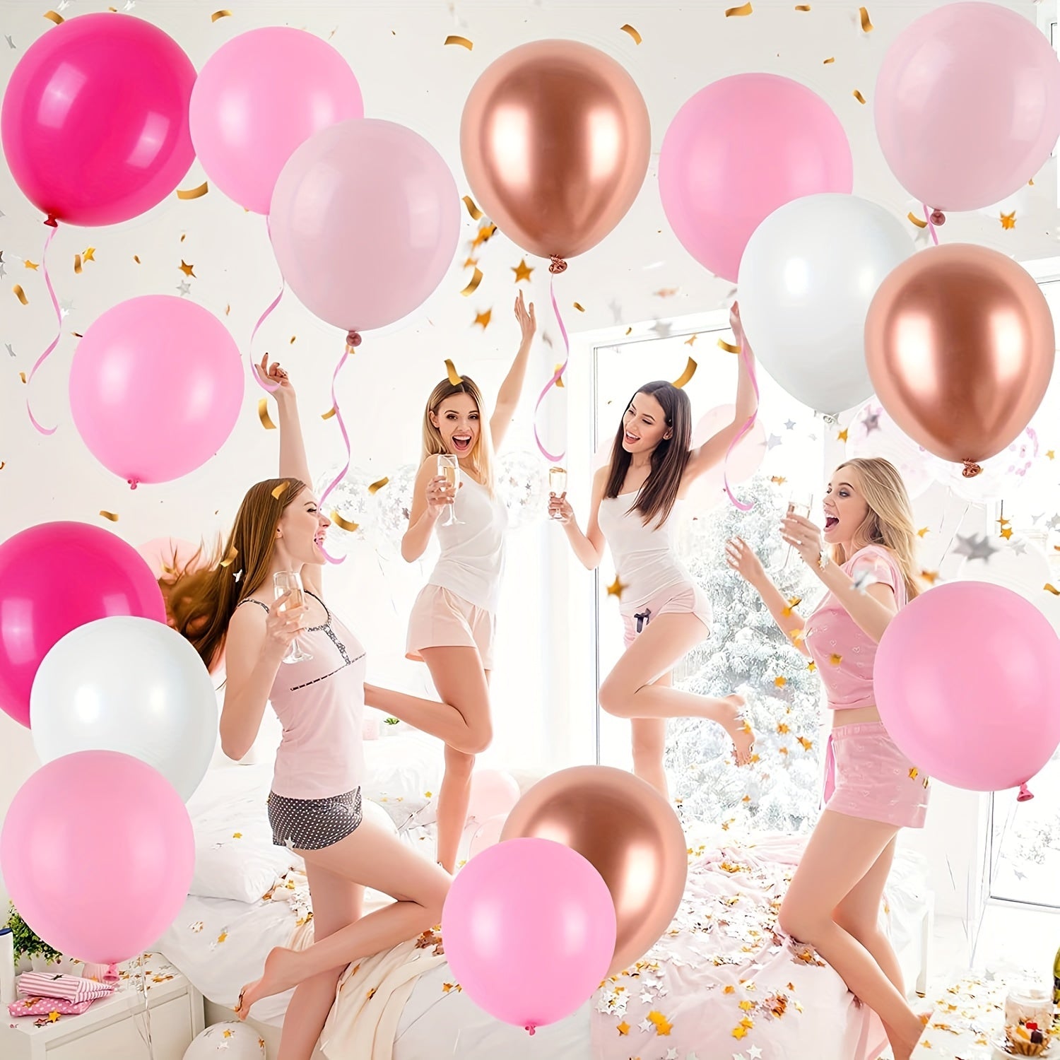 20pcs 30-48cm Rose Red Light Pink Latex Balloon Holiday Party Decoration