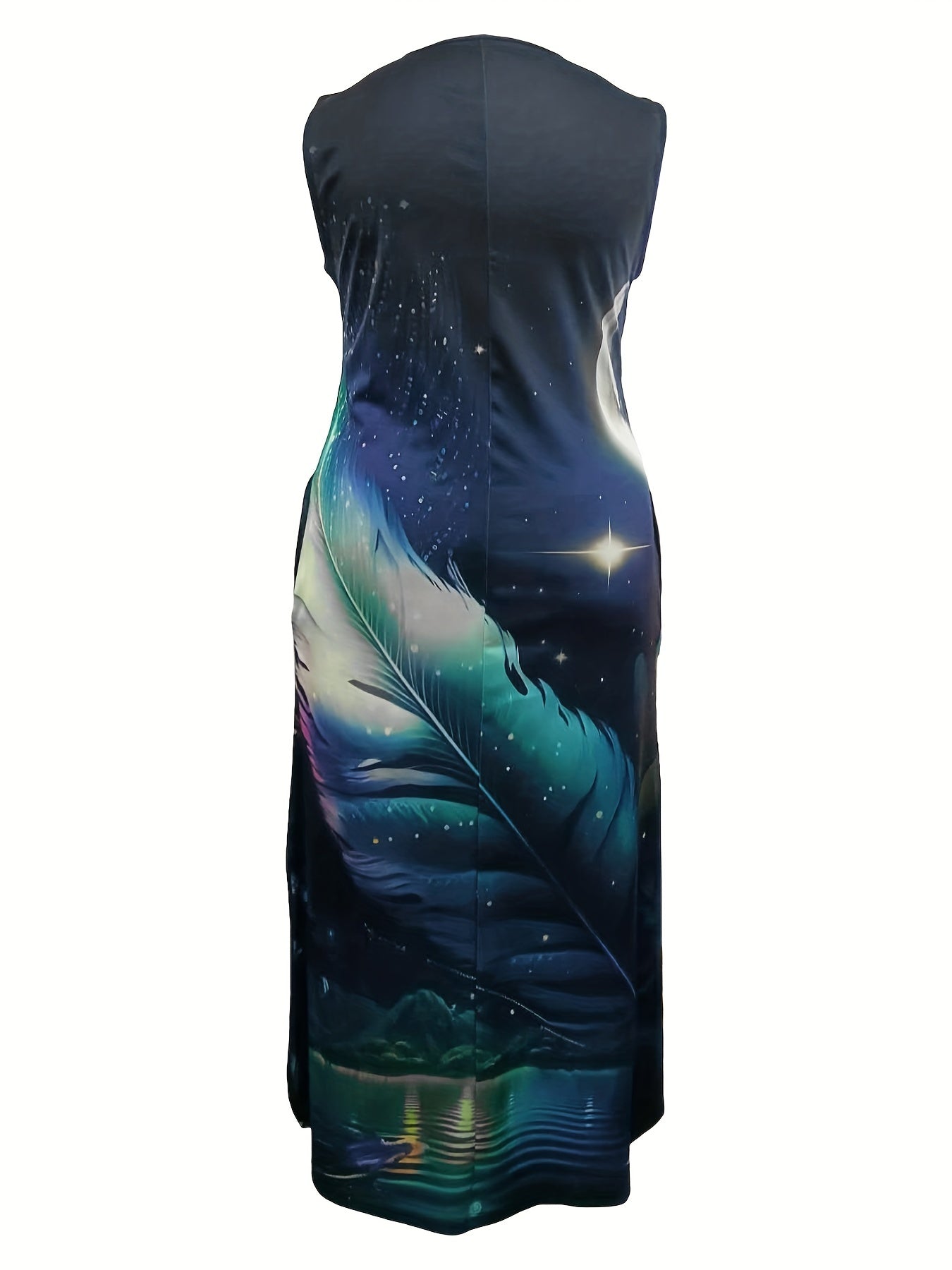  Butterfly Print Tank Maxi Dress with Pockets