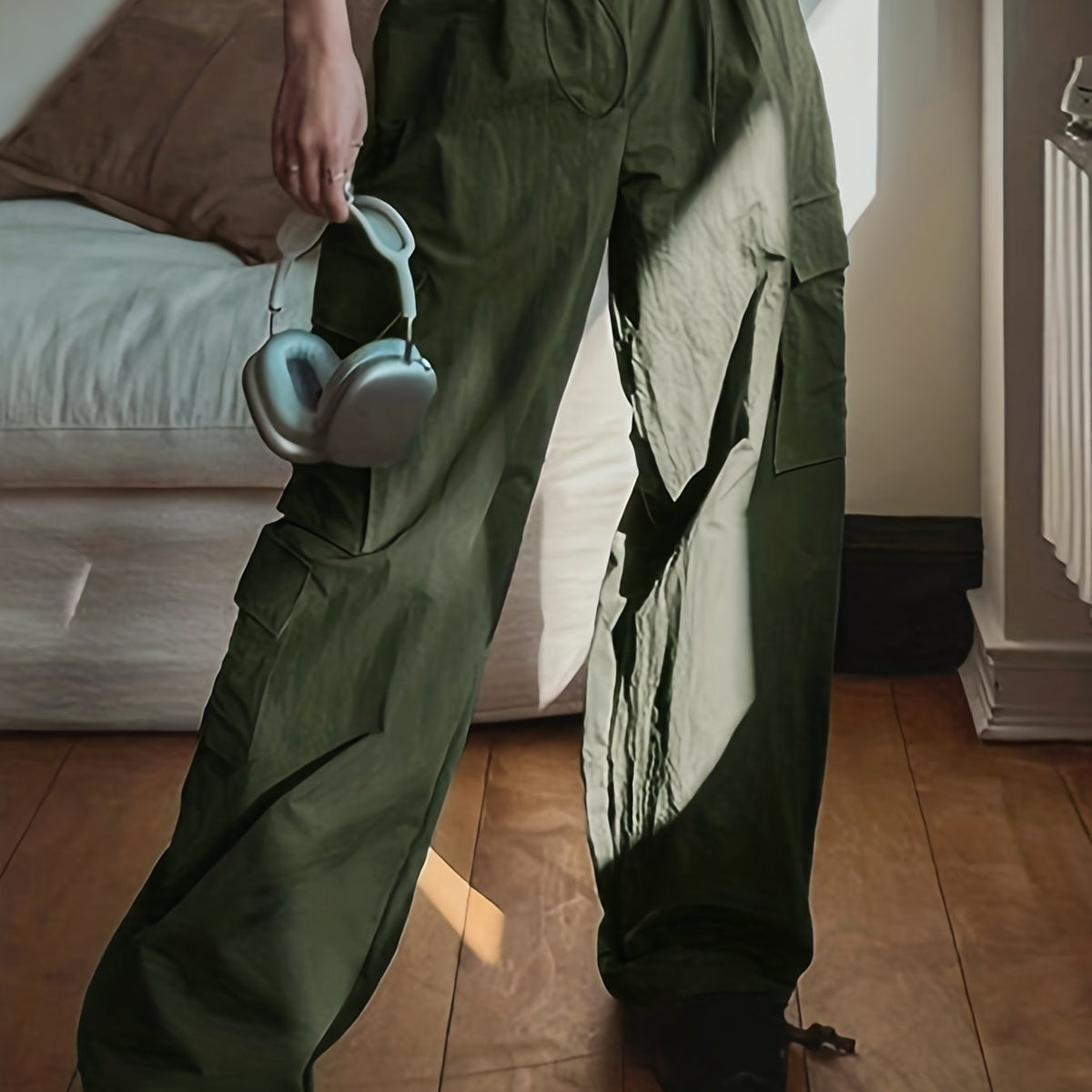 Y2K Cargo Parachute Pants Casual Baggy Pants Women's Clothing