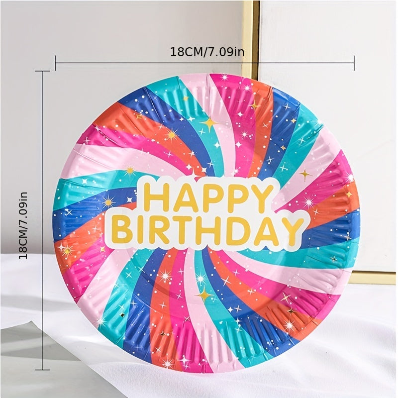 20Pcs 17 78 Cm Colour Printed Foil Stamped Disposable Paper Plates