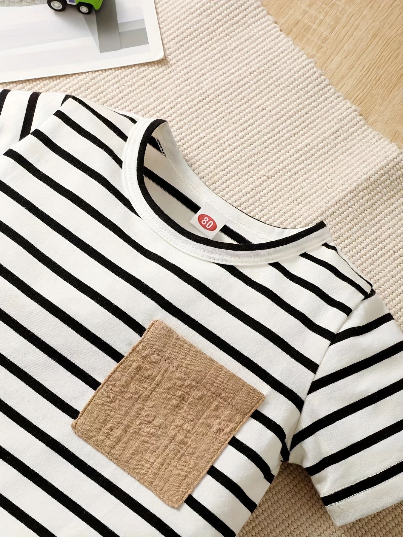 2pcs Little Boy Casual Striped Tees & Shorts Set Summer Kids Clothes