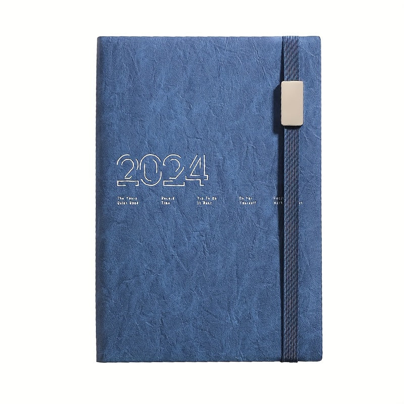 English Schedule Book Planner Faux Leather Daily Record Book