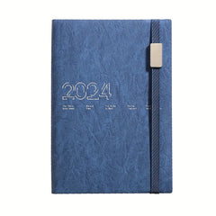 English Schedule Book Planner Faux Leather Daily Record Book