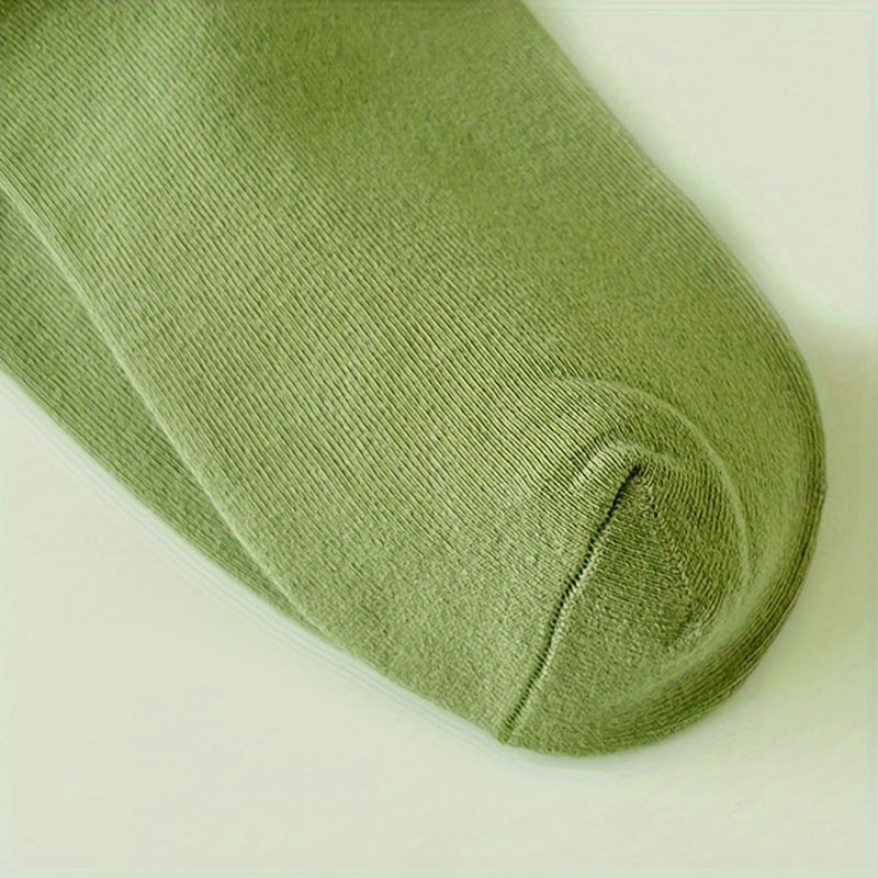 Women's Solid Mid Tube Socks, 5 Pairs