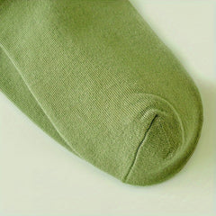 3 Pairs Solid Socks Comfy & Soft Mid Tube Stockings Women's Hosiery