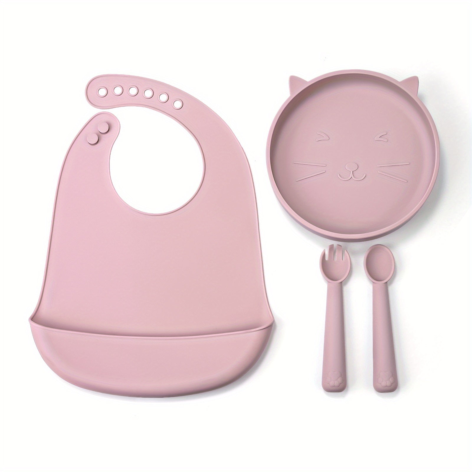 Silicone Feeding Set for Baby with Suction Cup Tray