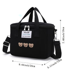 Large Capacity Insulated Lunch Bag for Students Canvas Mummy Bag