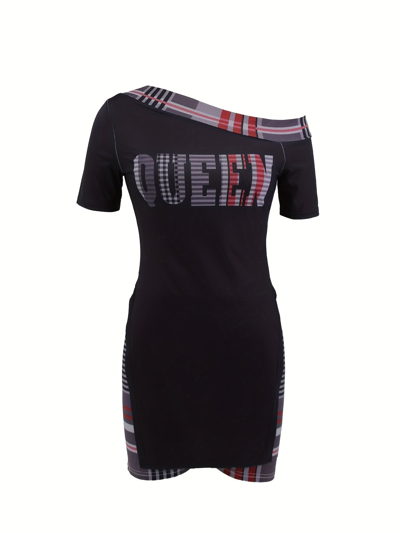 Geometric Print Two Piece Set Short Sleeve Split T-shirt & High Waist Shorts