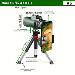 High Magnification Monocular Telescope With Mobile Phone Adapter Tripod