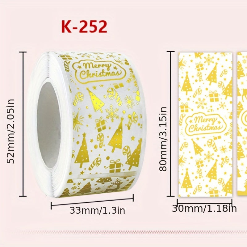 120pcs Golden Rose Stickers Christmas Gift Card Seal Label Navidad