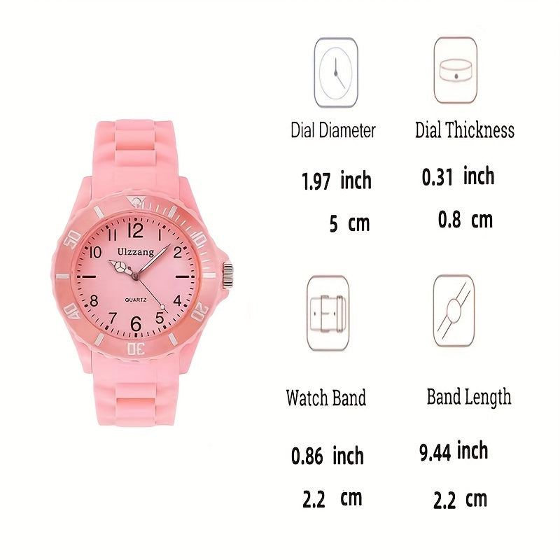 Colorful Student's Pointer Silicone Quartz Watch
