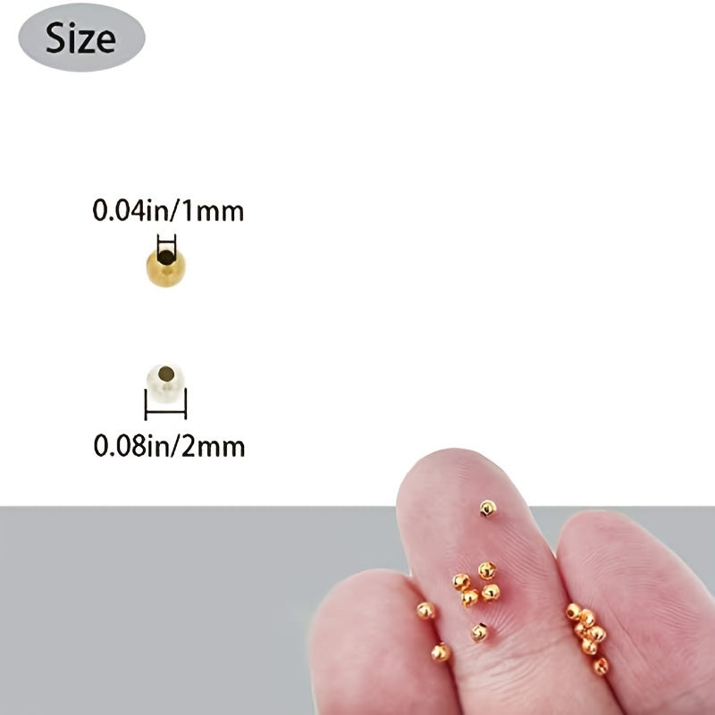300pcs 2mm Metal Spacer Beads for DIY Bracelet Making