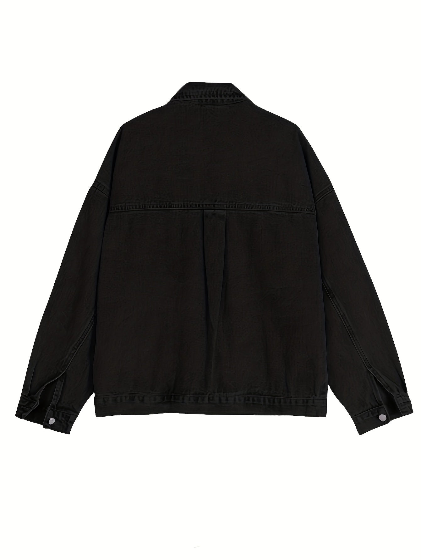 Women's Loose Fit Denim Jacket Single Breasted Button