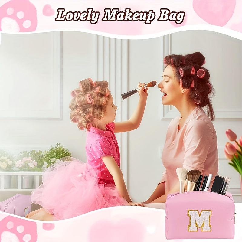 Monogrammed Cosmetic Bag PU Waterproof Travel Toiletry Bag