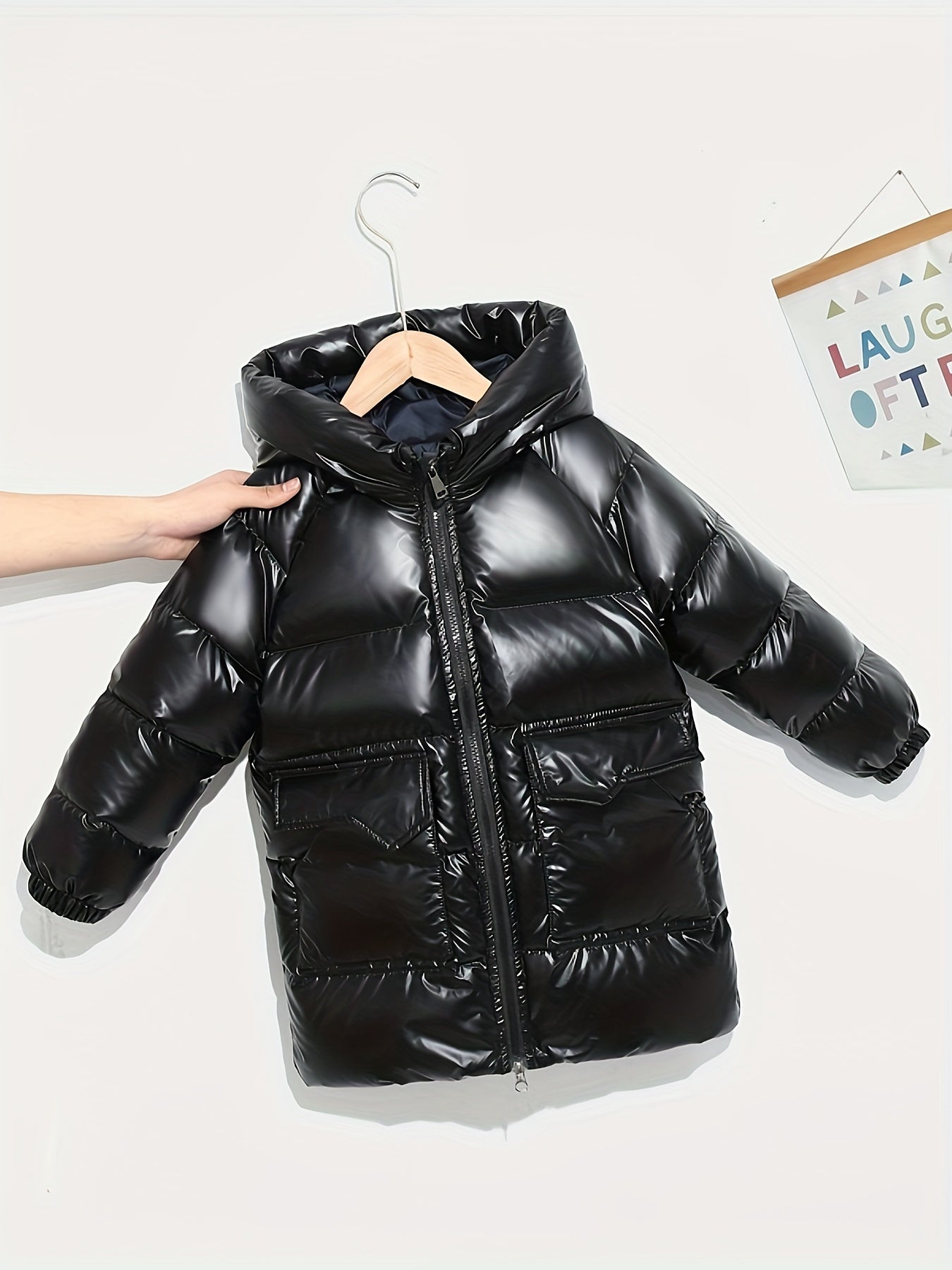 Kids Hooded Down Jacket Winter Warm Coat with Pockets