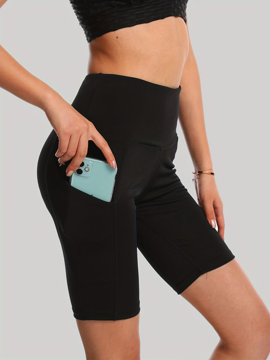 High Waist Pocket Yoga Workout Shorts Hip Lifting Running Fitness