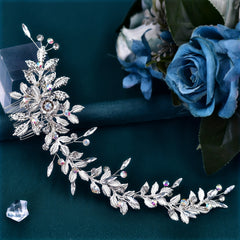 AB Rhinestone Bridal Hair Comb Sparkling Flower Wedding Prom Formal Events