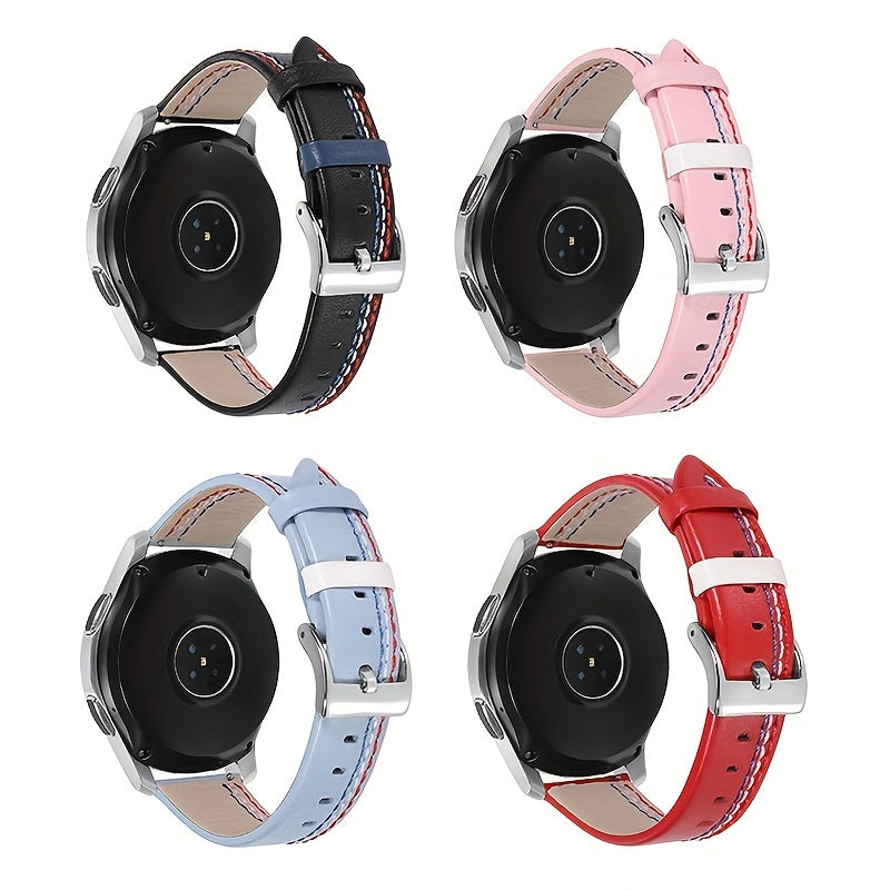 Colorful Leather Watch Strap Spring Bars 20mm22mm