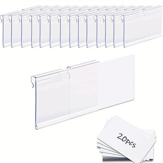 Clear Plastic Basket Labels Clip 20PCS